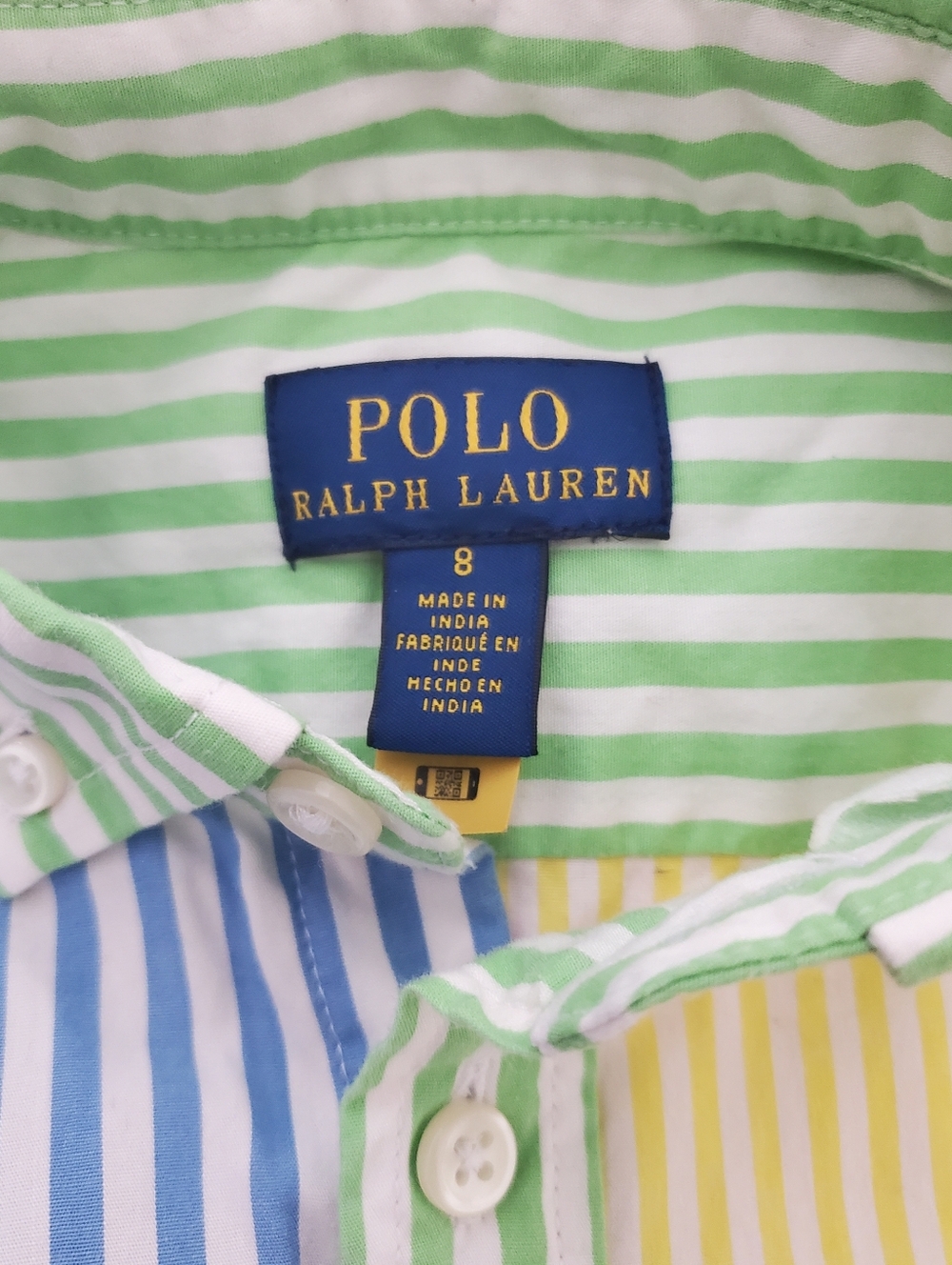 Polo Ralph Lauren Girls Striped Multi Color Shirt Dress Size 8 - Picture 4 of 6